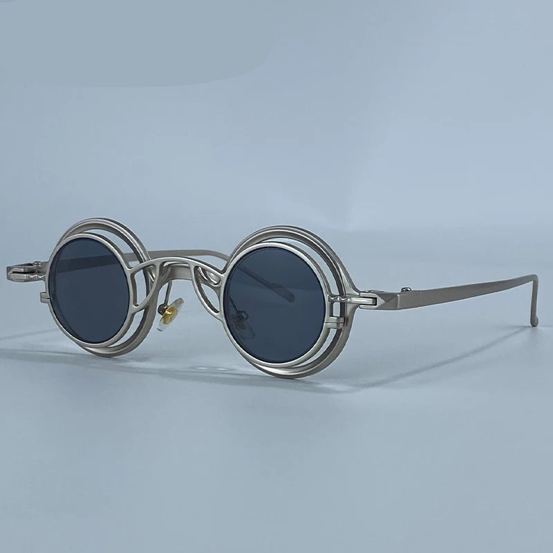 Round Steampunk Glasses with Removable Clip-on Lenses – lightweight frame