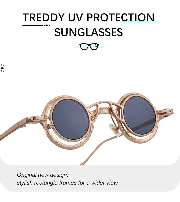 Round Steampunk Glasses with Removable Clip-on Lenses – retro design
