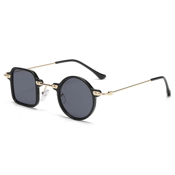 Round and Square Steampunk Sunglasses Black