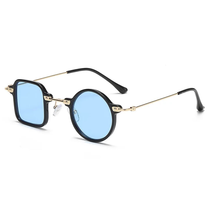 Round and Square Steampunk Sunglasses Blue