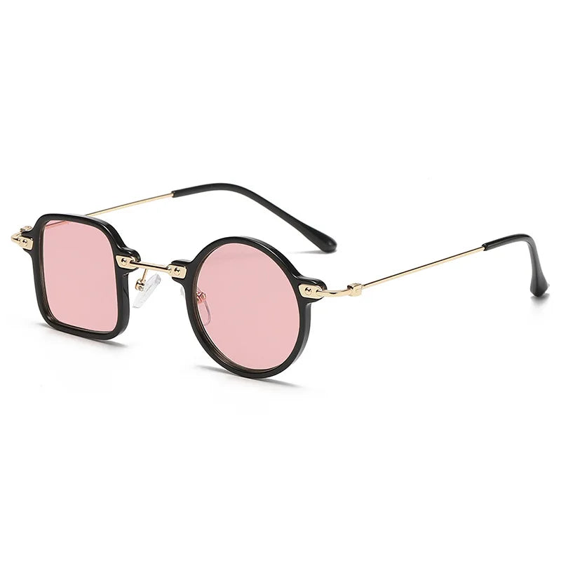 Round and Square Steampunk Sunglasses Pink