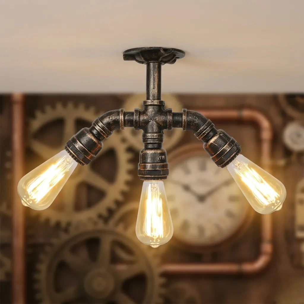 Rust-effect Retro Steampunk Lamp