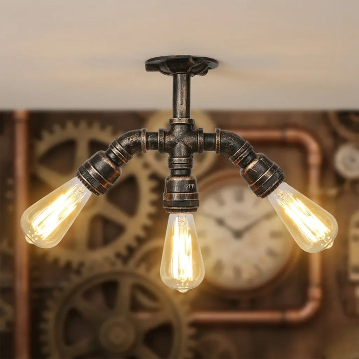 Rust-effect Retro Steampunk Lamp