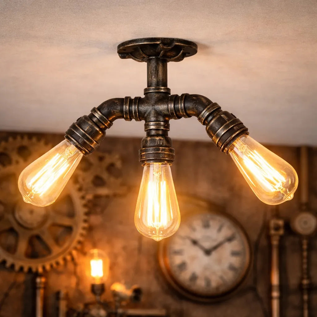 Rust-effect Retro Steampunk Lamp Design