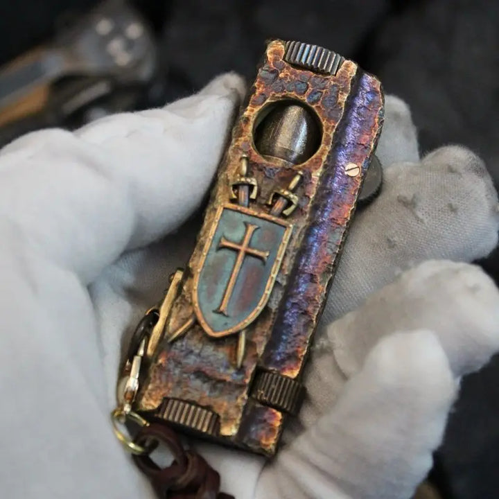 Rusted Steampunk Cross Lighter  unique