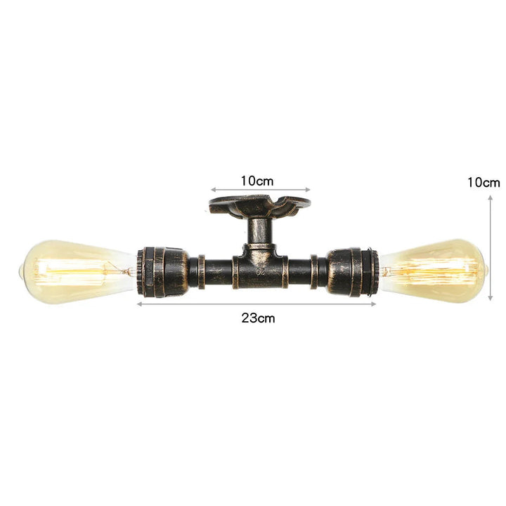 Rusty Steampunk Water Pipe Lamp Measurement