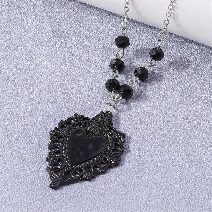 Steampunk Pearl Heart Necklace