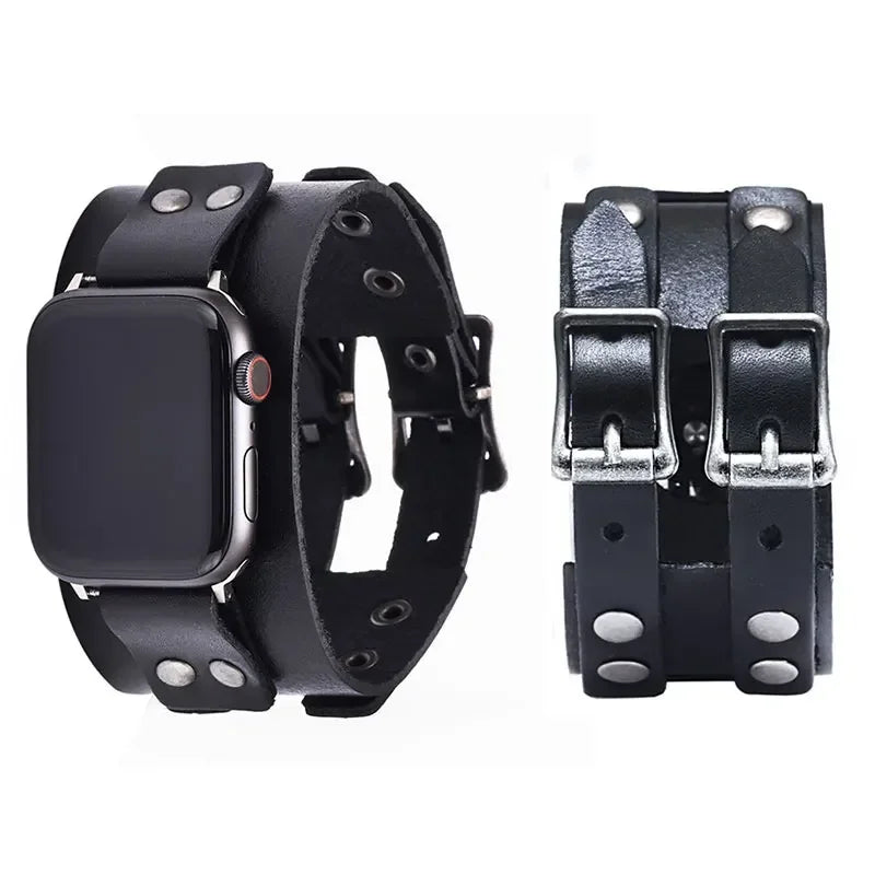 S02789af647bSteampunk Wristwatch With Double Buckles tendance