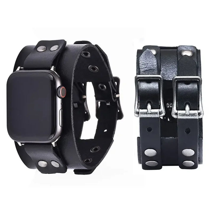 S02789af647bSteampunk Wristwatch With Double Buckles tendance