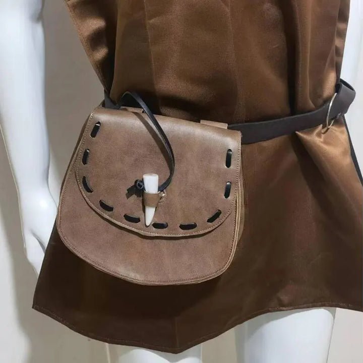 Medieval Steampunk Leather Shoulder Bag