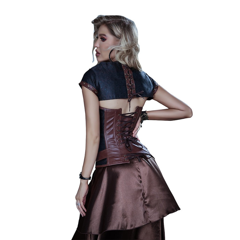Steampunk Leather Corset with Belt