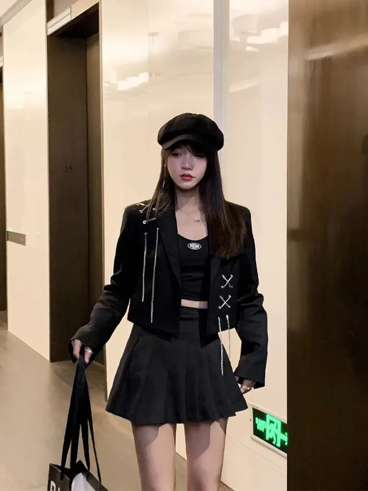 Gothic Steampunk Jacket With Metal Chains