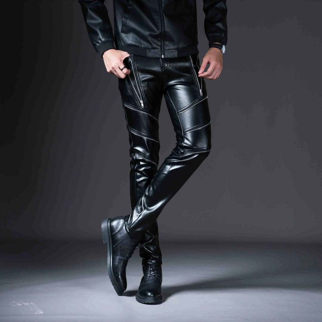 Steampunk Slim Leather Pants