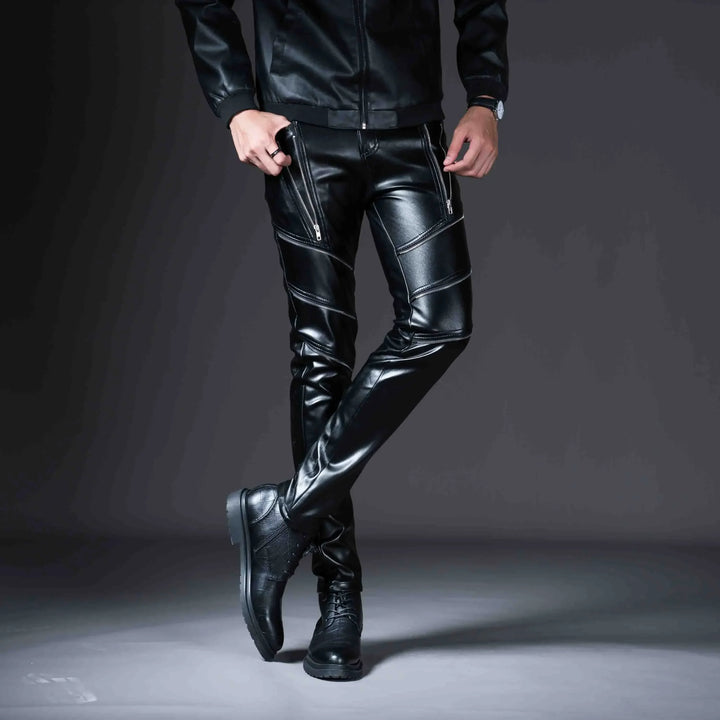 Steampunk Slim Leather Pants