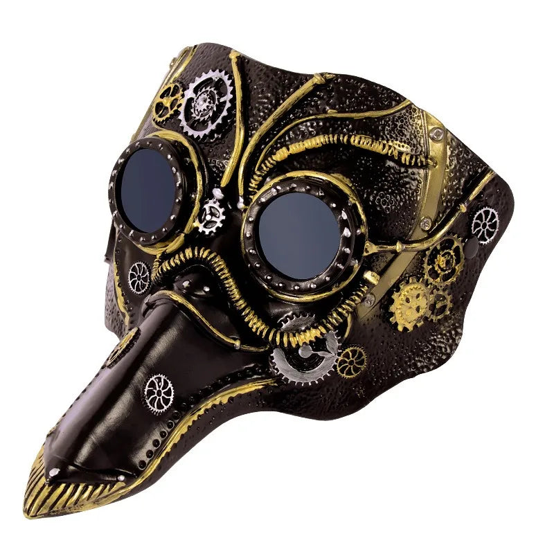 Steampunk Bird Halloween Mask Black