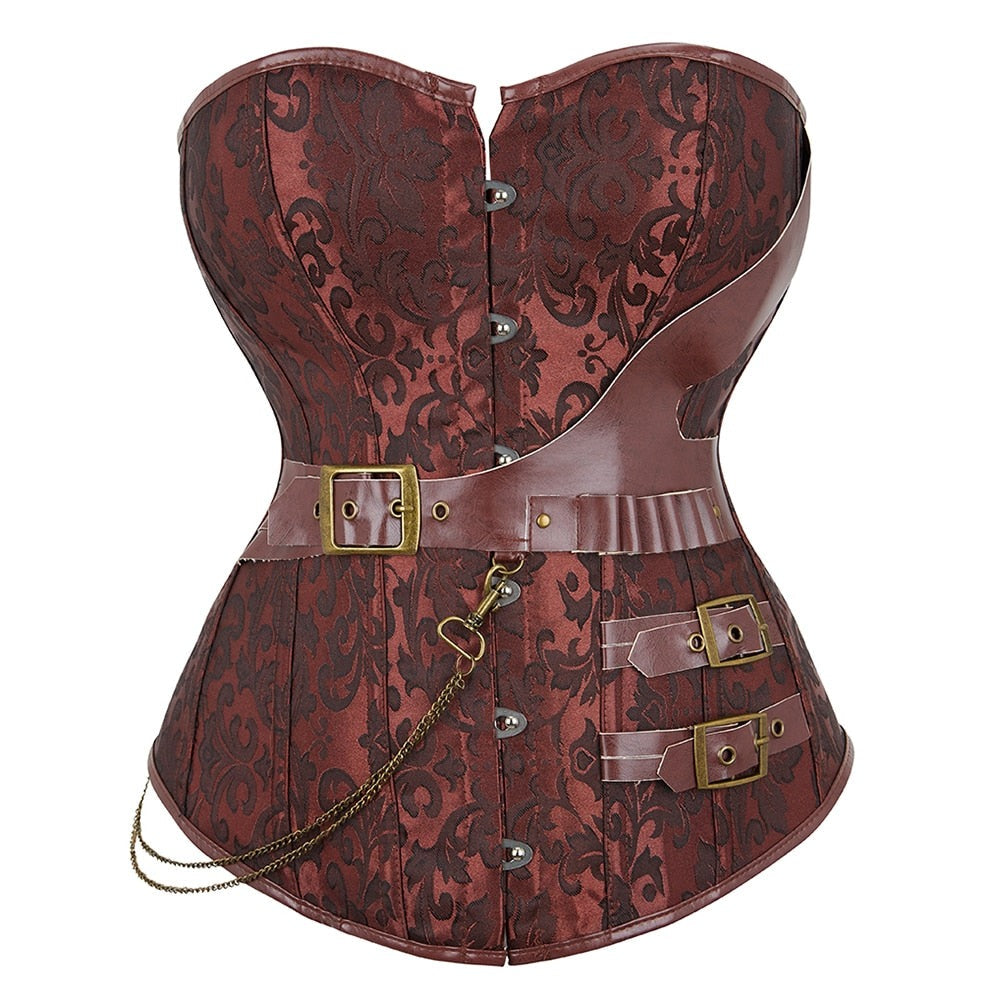 Brown Leather Steampunk Corset