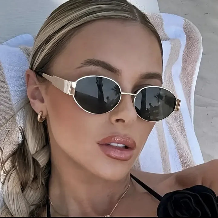 Vintage Oval Steampunk Sunglasses