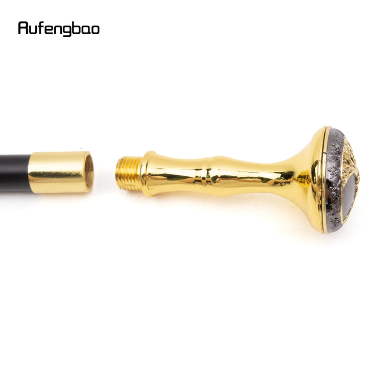 Steampunk Cane With A Black And Gold Tree Design