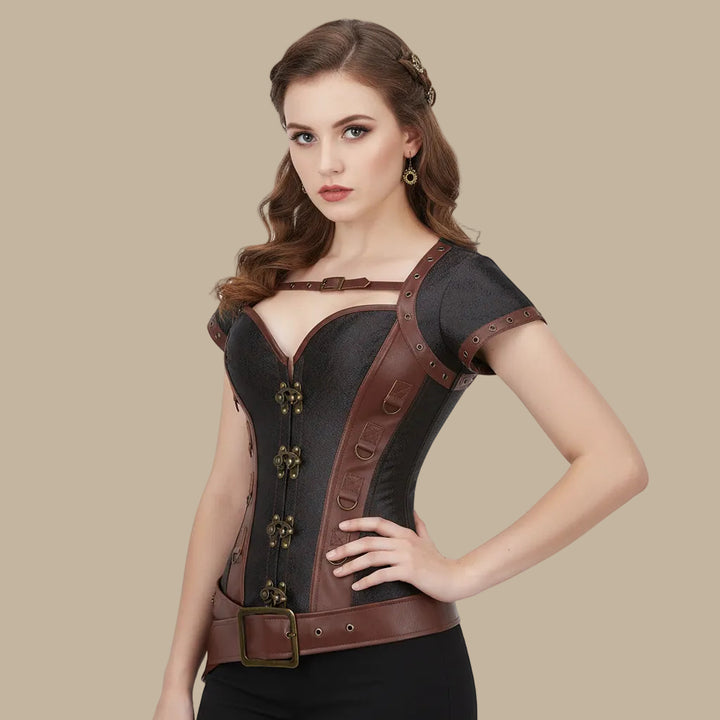 Steampunk Leather Corset with Belt