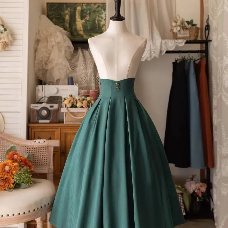 Long Minimalist Vintage Steampunk Skirt