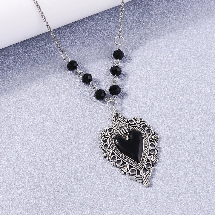 Steampunk Pearl Heart Necklace