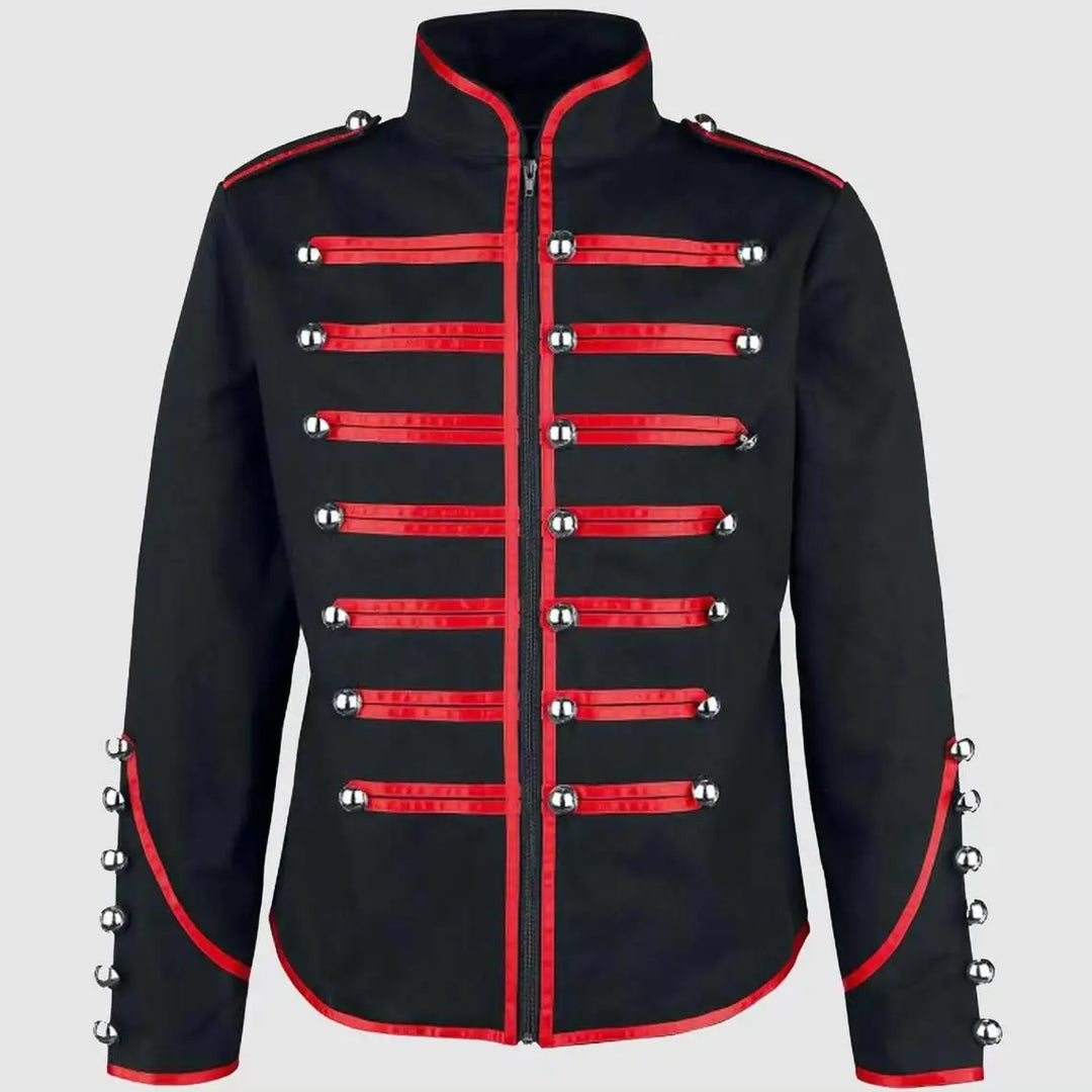 Men's Medieval Steampunk Jacket Stand Collar