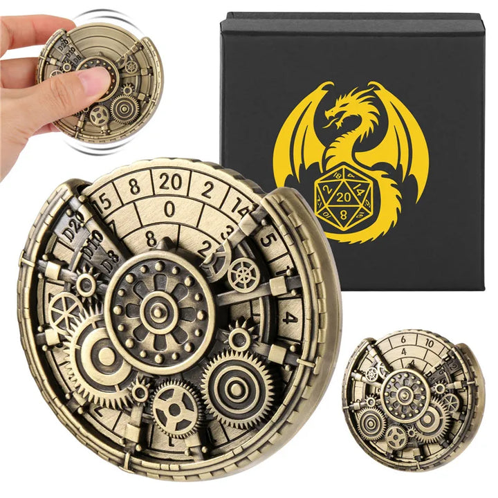 SRetro Steampunk Gear Dice Spinner elegance