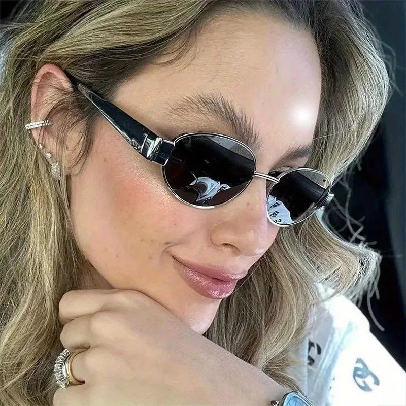 Vintage Oval Steampunk Sunglasses