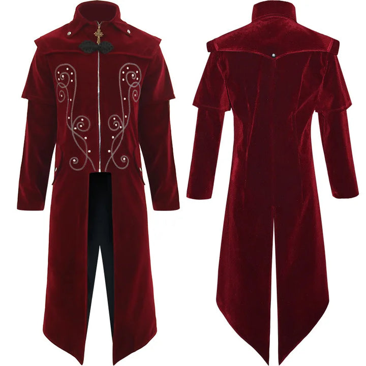 Vintage Pirate Steampunk Coat Red Design