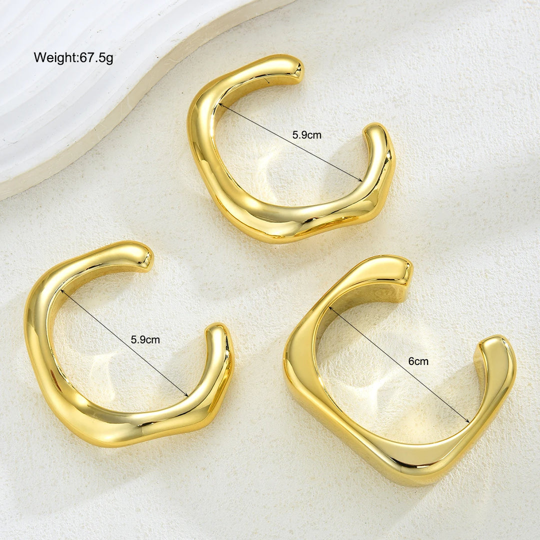 Set Of Irregular Gold Steampunk Bracelets elegant