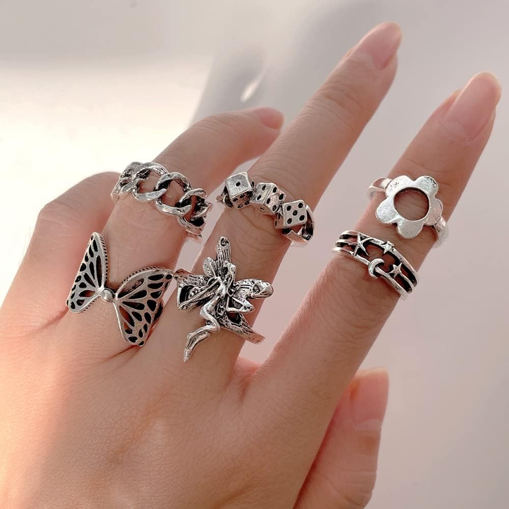 Set Of Steampunk Design Rings chic