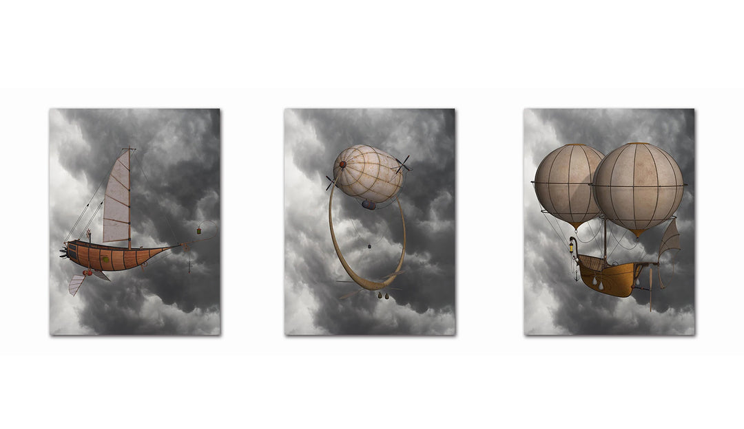 Set Of Steampunk Wall Art Posters fashion
