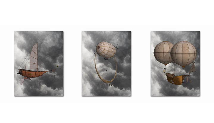 Set Of Steampunk Wall Art Posters fashion
