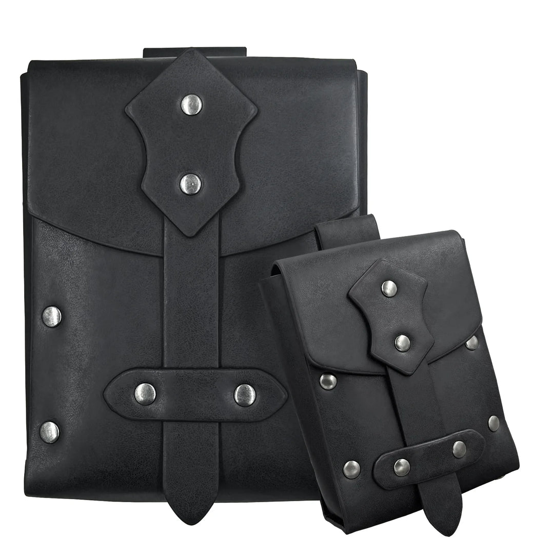 Set of Riveted Medieval Steampunk Bags stylish
