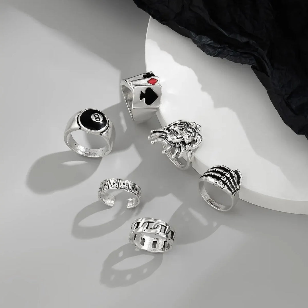 Set of Stylish Steampunk Rings
