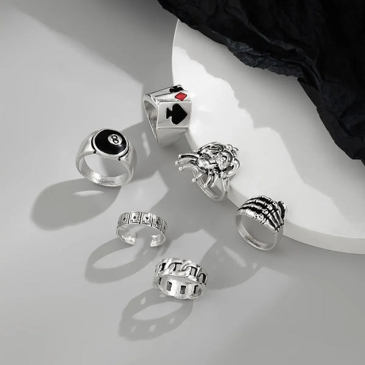 Set of Stylish Steampunk Rings