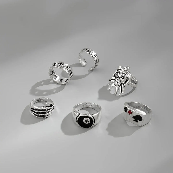 Set of Stylish Steampunk Rings chic
