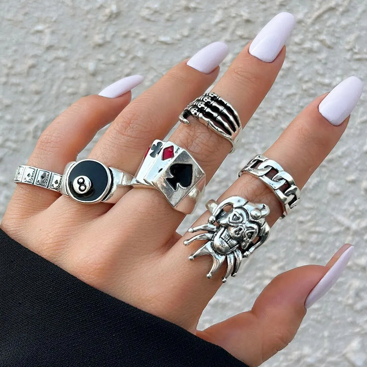 Set of Stylish Steampunk Rings elegant