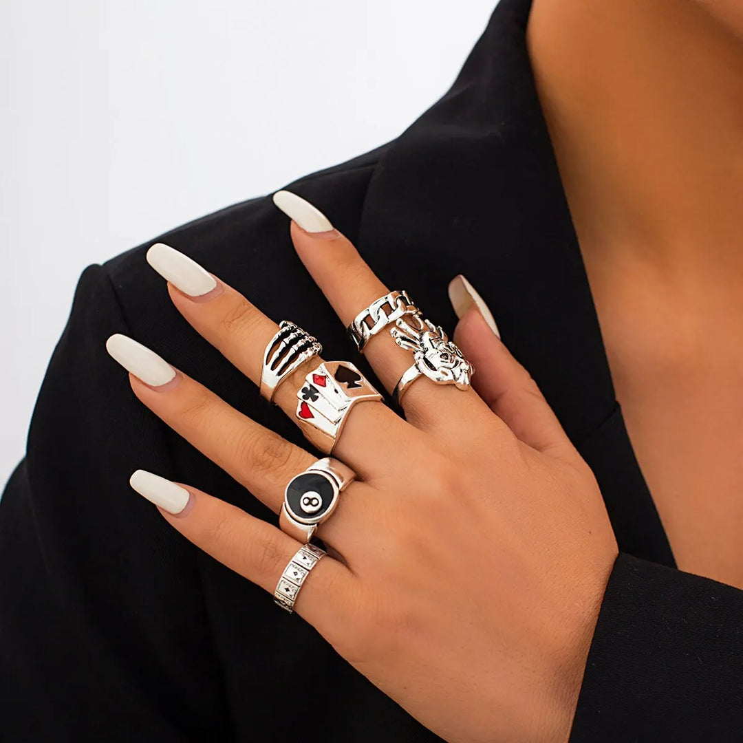 Set of Stylish Steampunk Rings unique