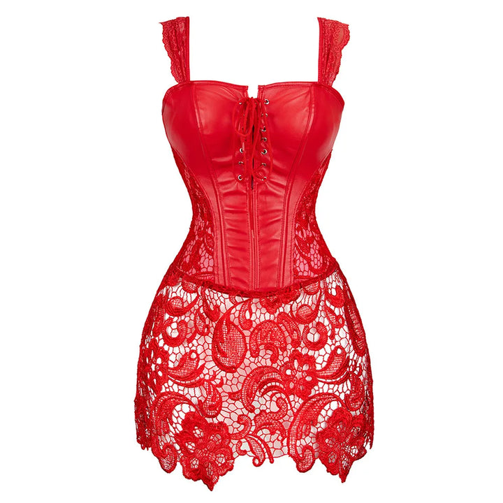 Sexy Steampunk Faux Leather Lingerie bold