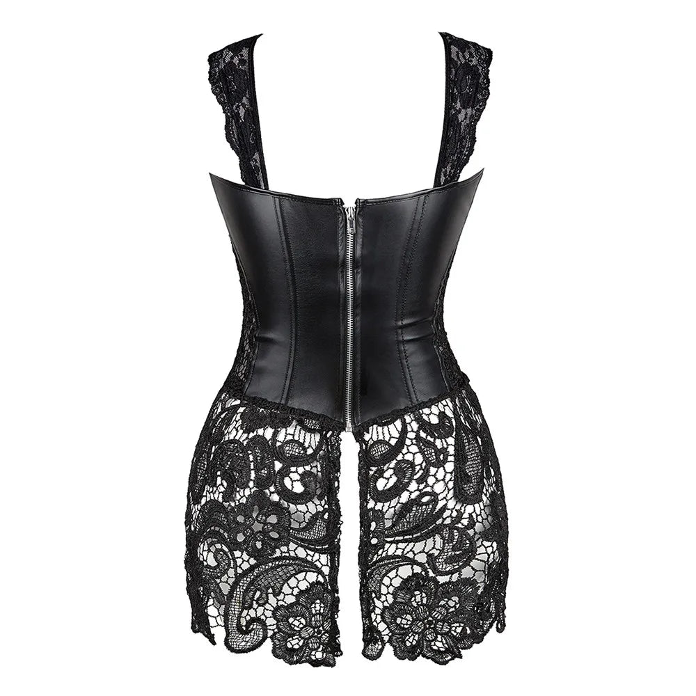 Sexy Steampunk Faux Leather Lingerie gothic