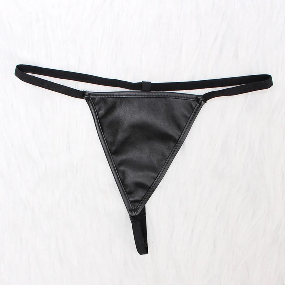 Sexy Steampunk Faux Leather Lingerie stylish