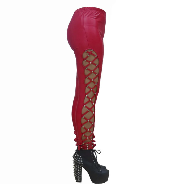 Sexy Steampunk Gothic Leggings Red