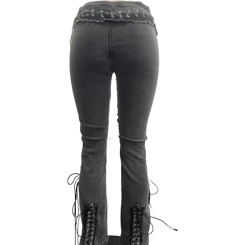 Sexy Steampunk Lace-Up Jeans stylish