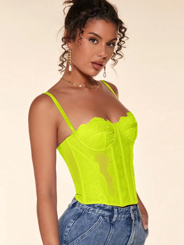 Sexy Steampunk Lace Lingerie Yellow