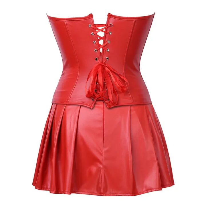 Sexy Steampunk Lingerie Mini Dress red
