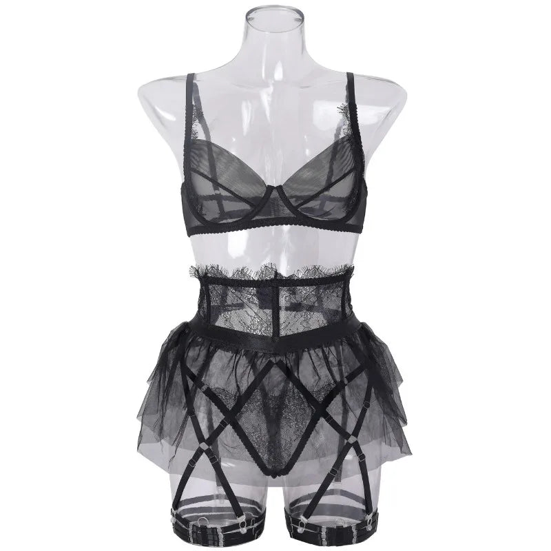 Sexy Steampunk Lingerie With Lace Ruffles daring