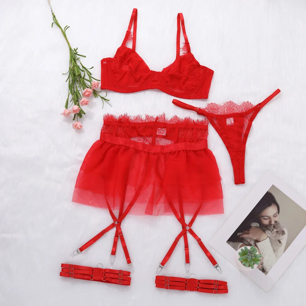 Sexy Steampunk Lingerie With Lace Ruffles elegant
