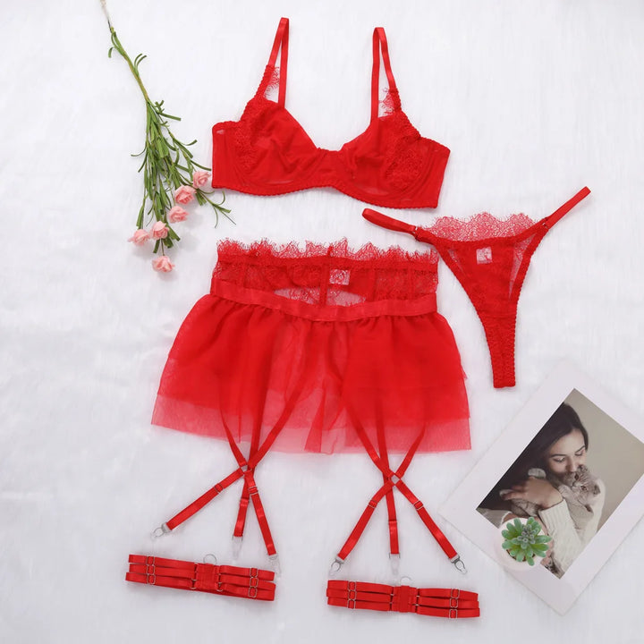 Sexy Steampunk Lingerie With Lace Ruffles elegant