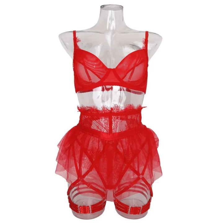 Sexy Steampunk Lingerie With Lace Ruffles feminine